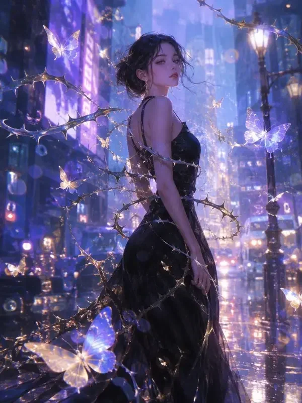 红果官网《荆棘女王复仇记》封面，都市悬疑复仇的冷艳氛围